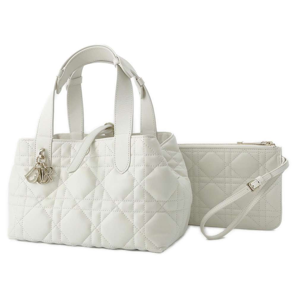 Christian Dior Toujours Macro Cannage Handbag White Bag